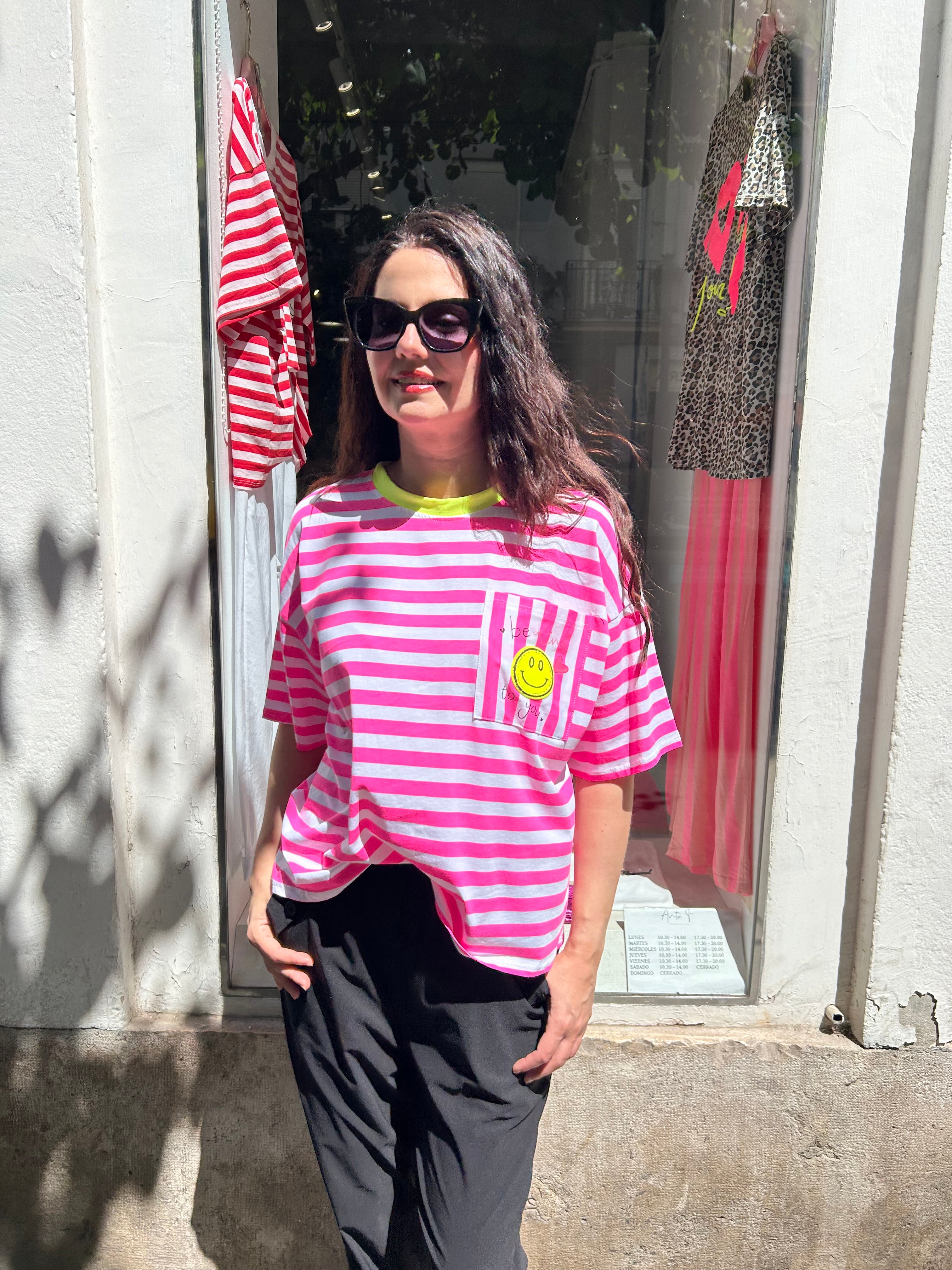 Camiseta Smile Fucsia