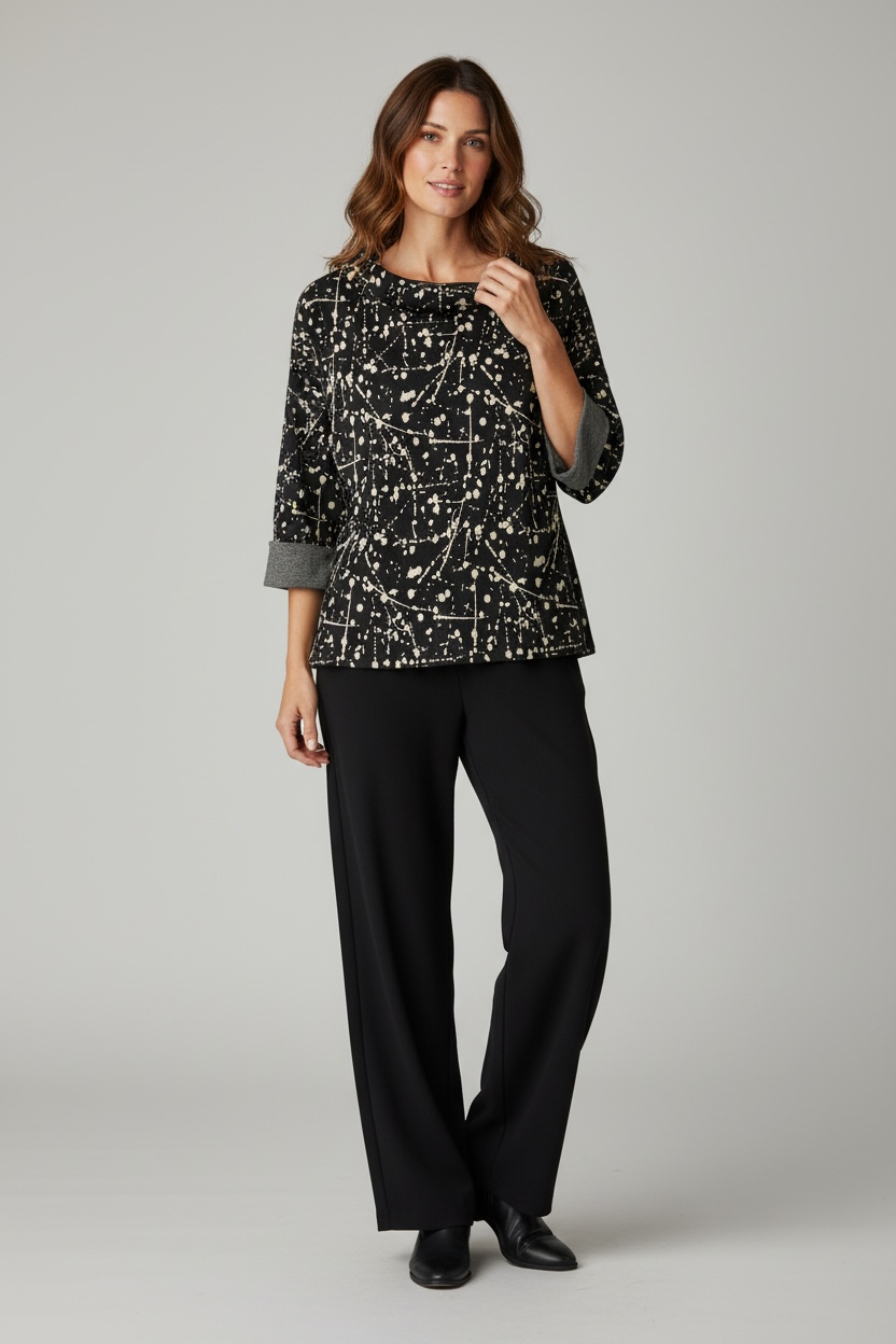 Blusa Adele Negro/Beige