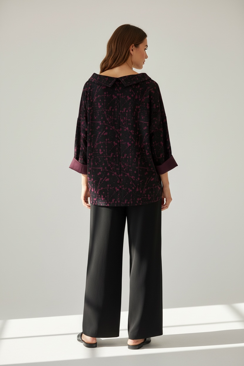 Blusa Adele Negro/Vino