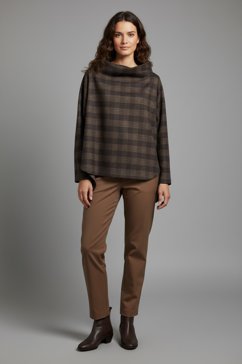 Blusa Lisa Cuadros Grandes