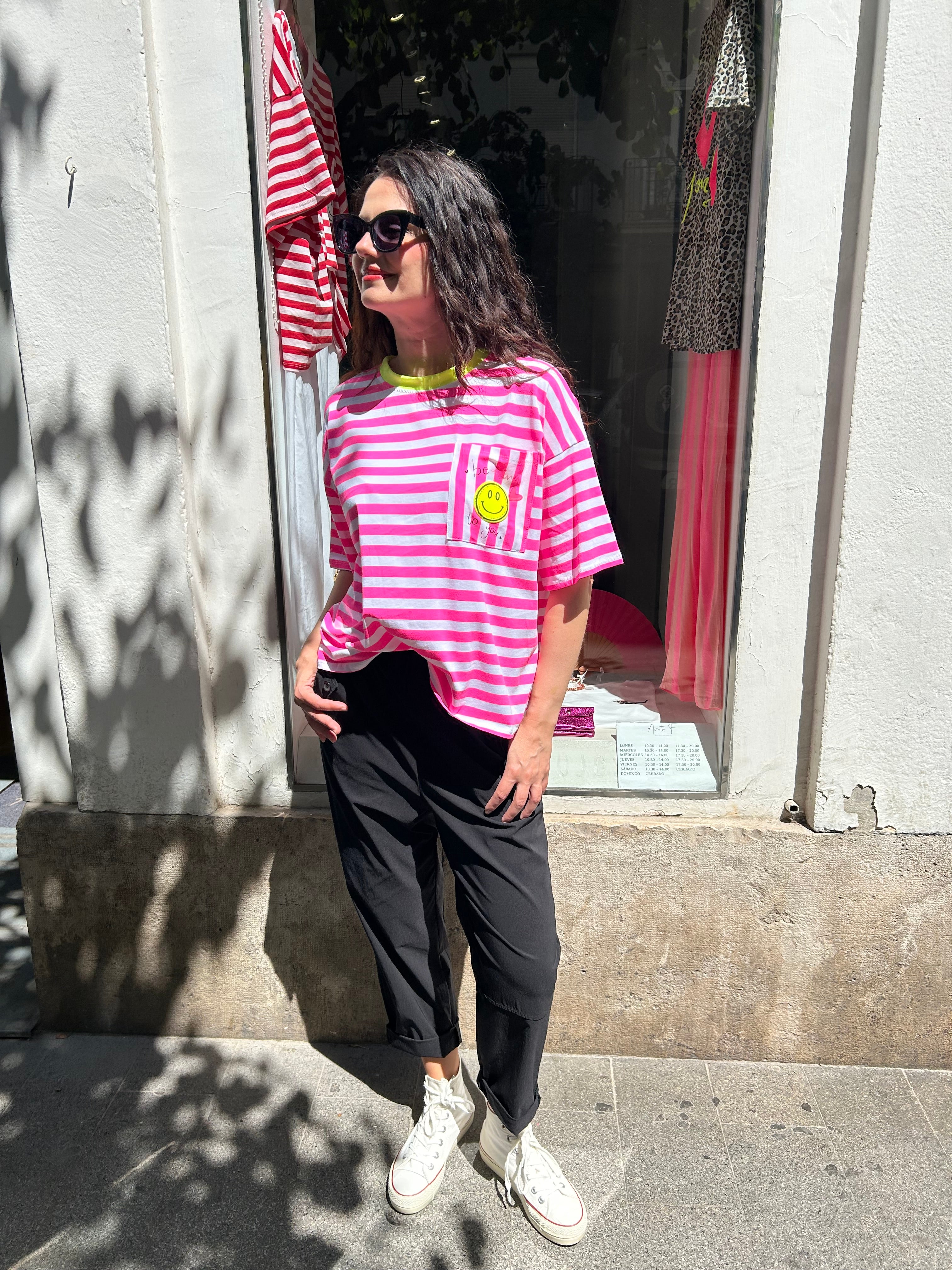 Camiseta Smile Fucsia