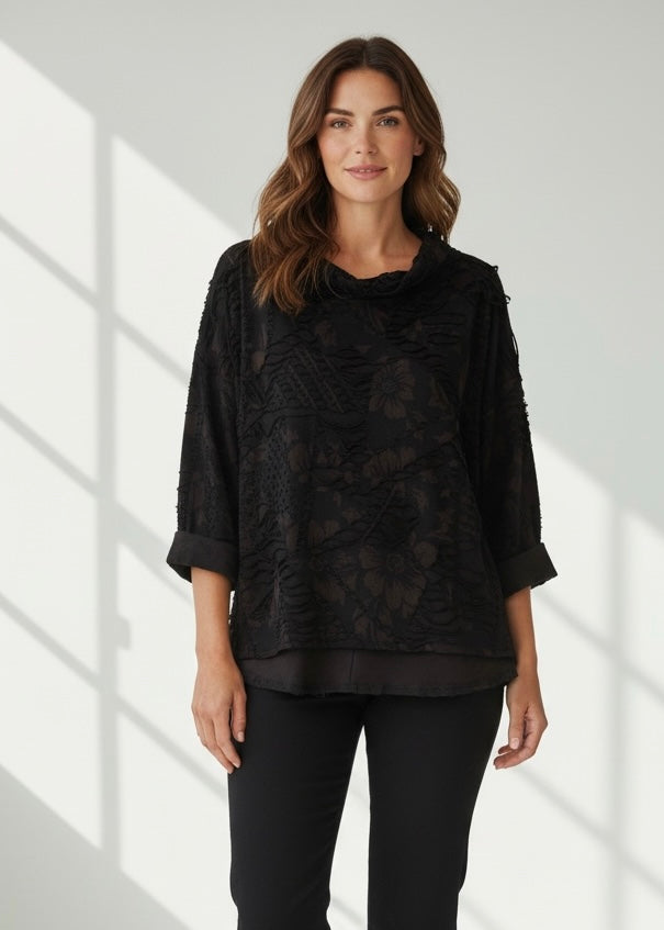 Blusa  Lilly Negro/Marrón