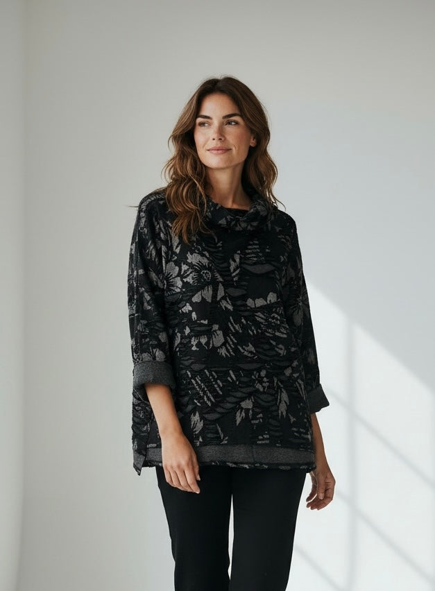 Blusa Lilly Negro/Gris