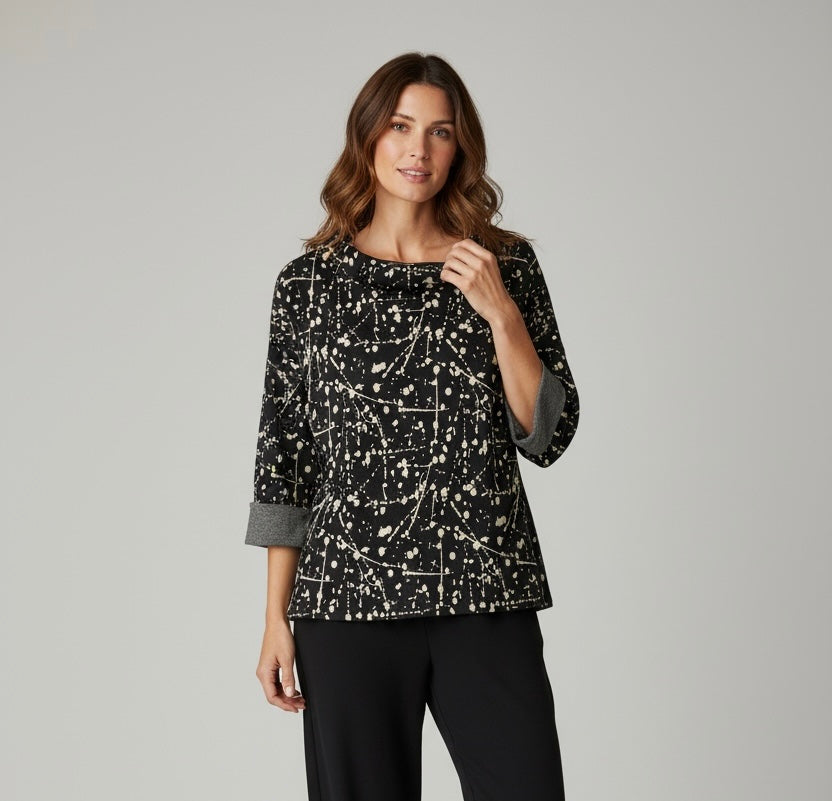 Blusa Adele Negro/Beige