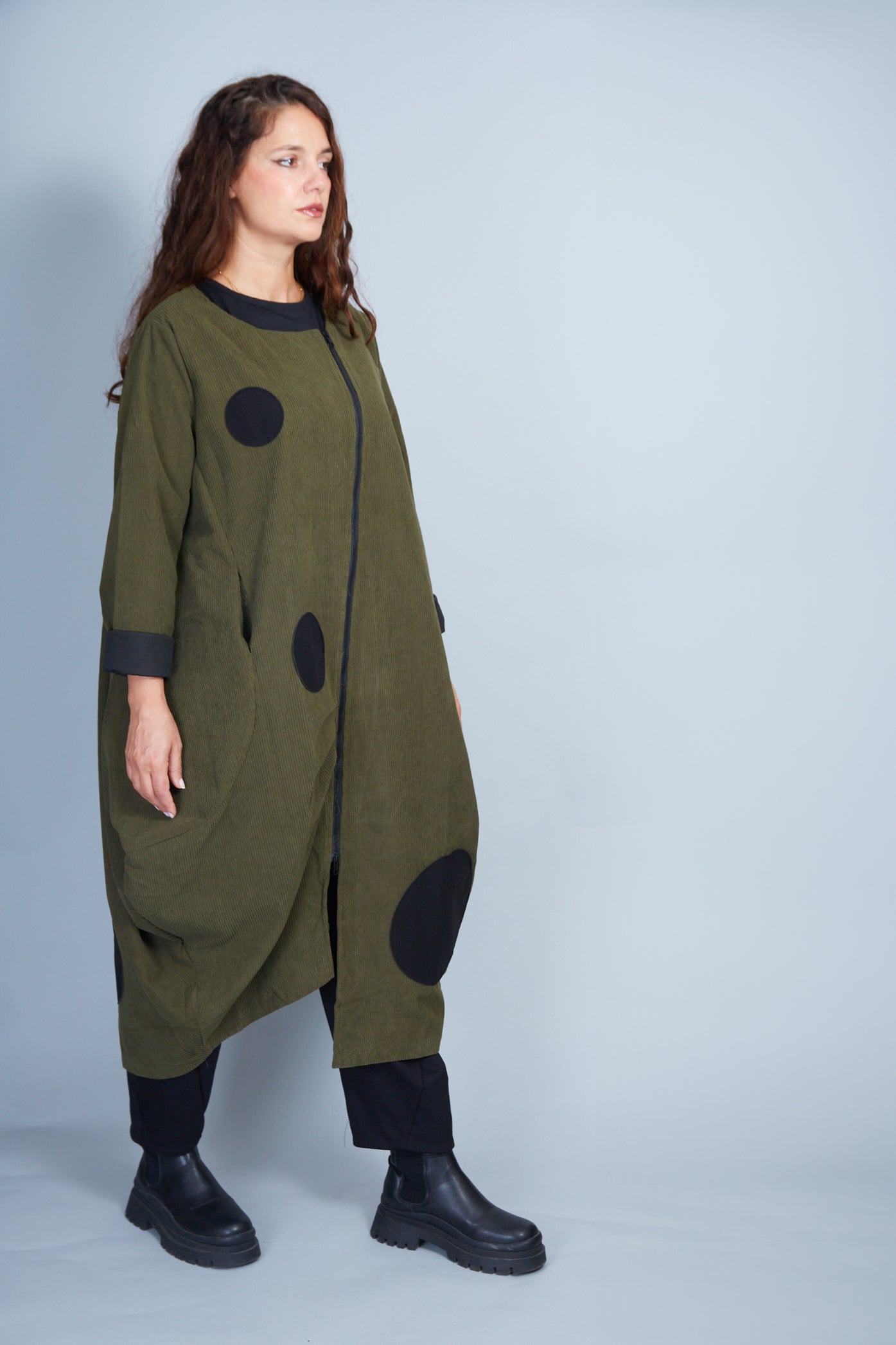 Chaqueta Modelo Nala Color Verde Militar/Negro