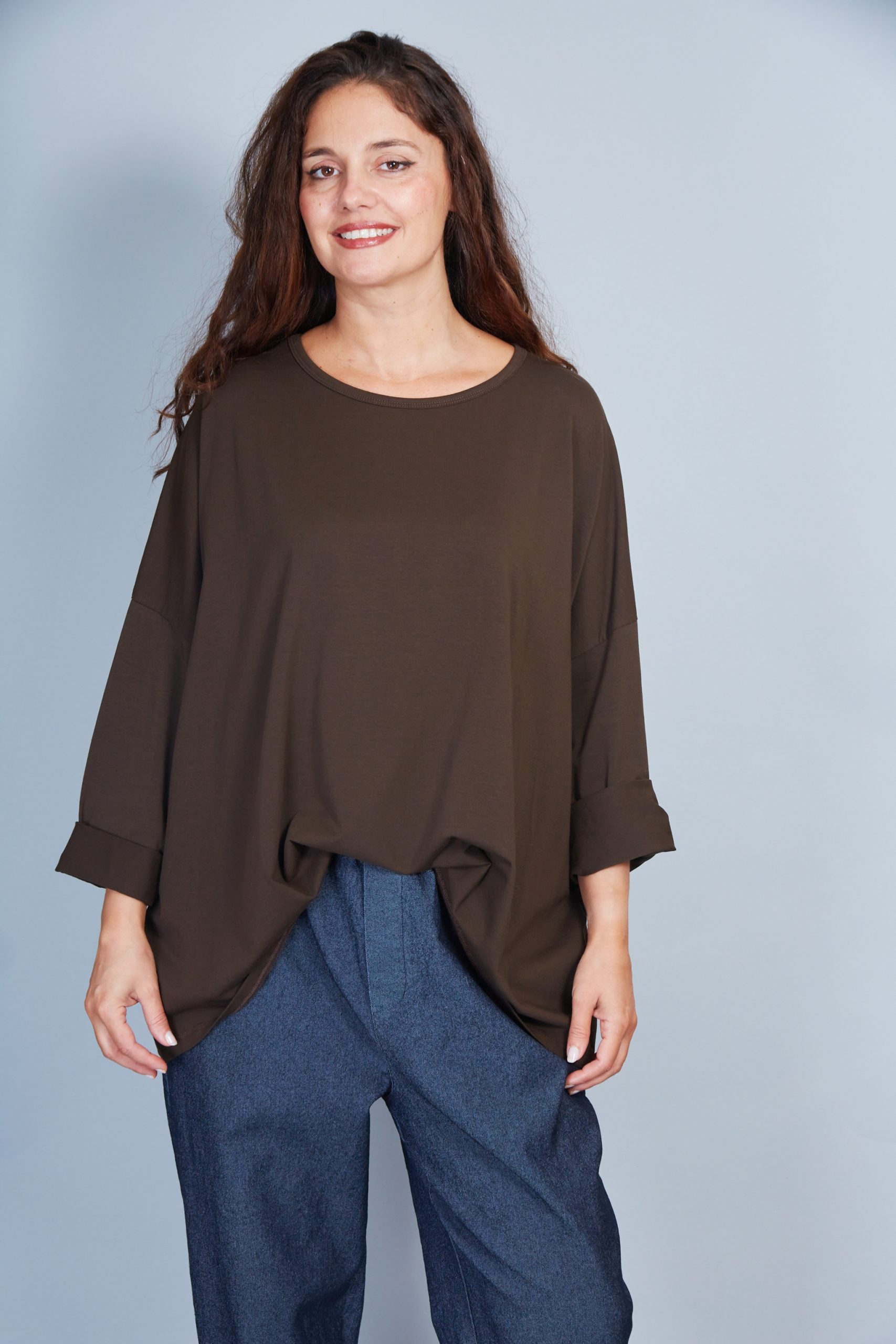 Camiseta Modelo Jalisse Color Marrón Chocolate