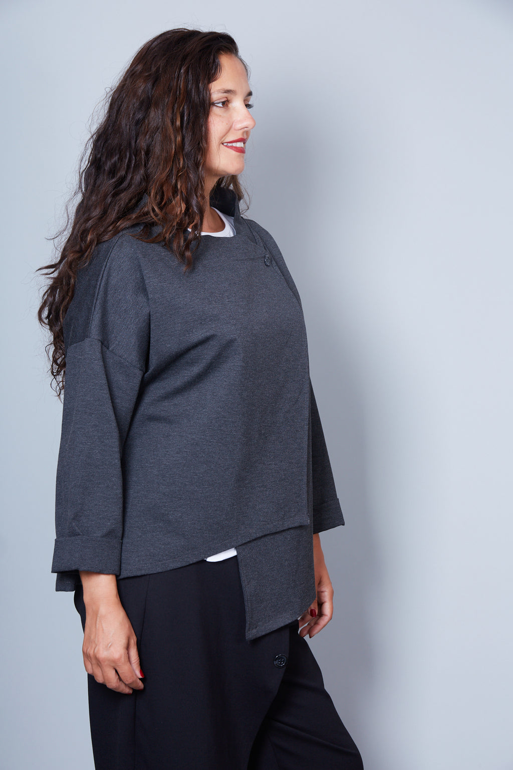 Chaqueta Modelo Beba Color Gris Oscuro