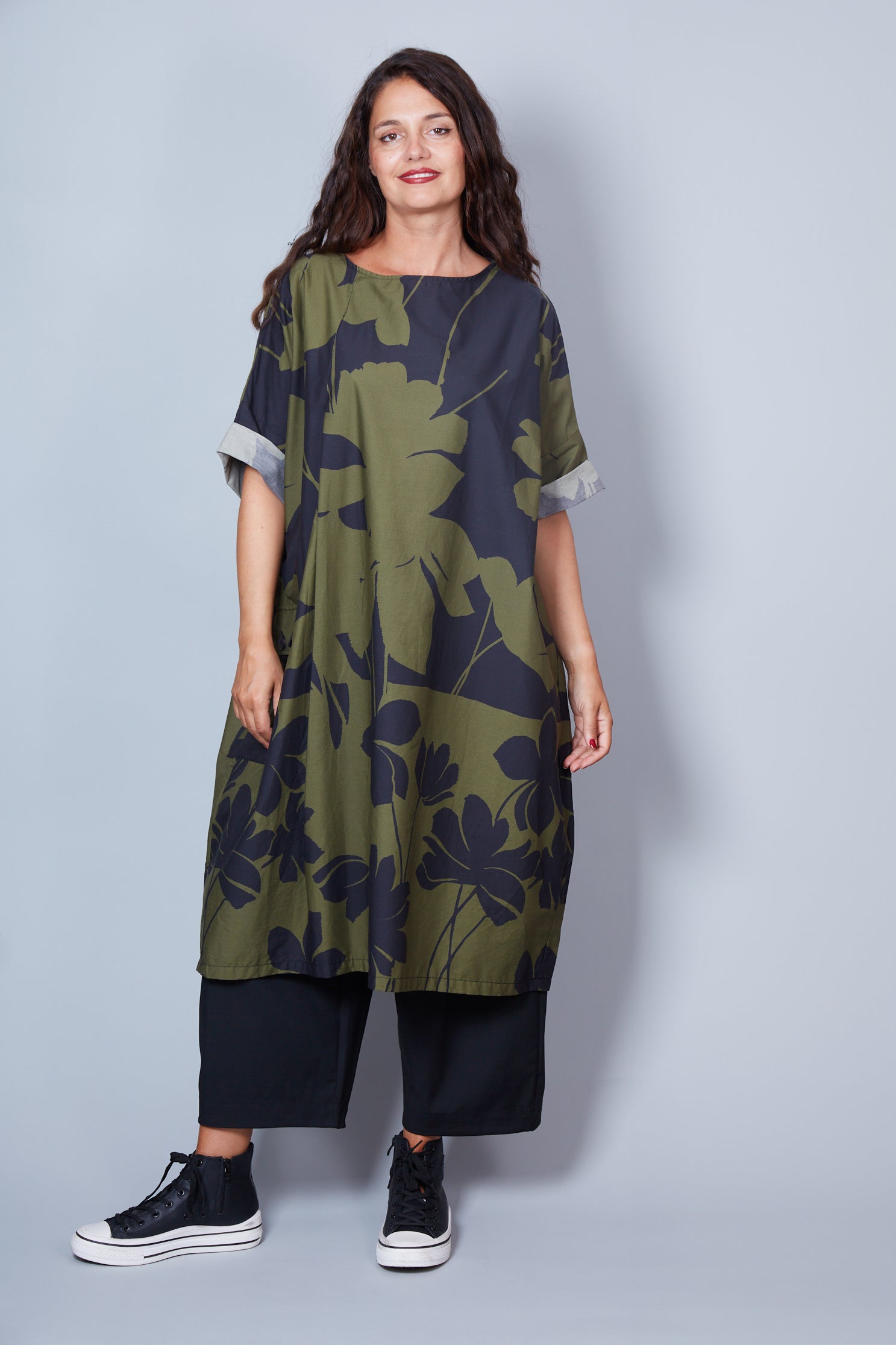 Vestido Modelo Bea Color Verde/Negro