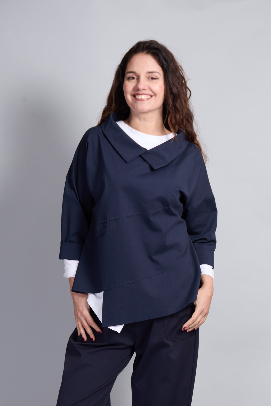 Blusa Cortina Azul Marino