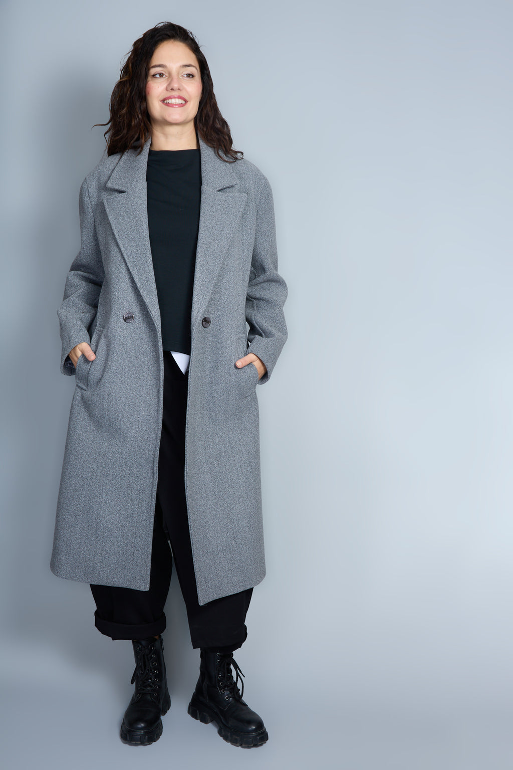 Abrigo Modelo Samuela Color Gris Claro