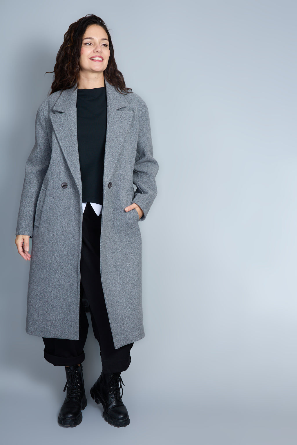 Abrigo Modelo Samuela Color Gris Claro