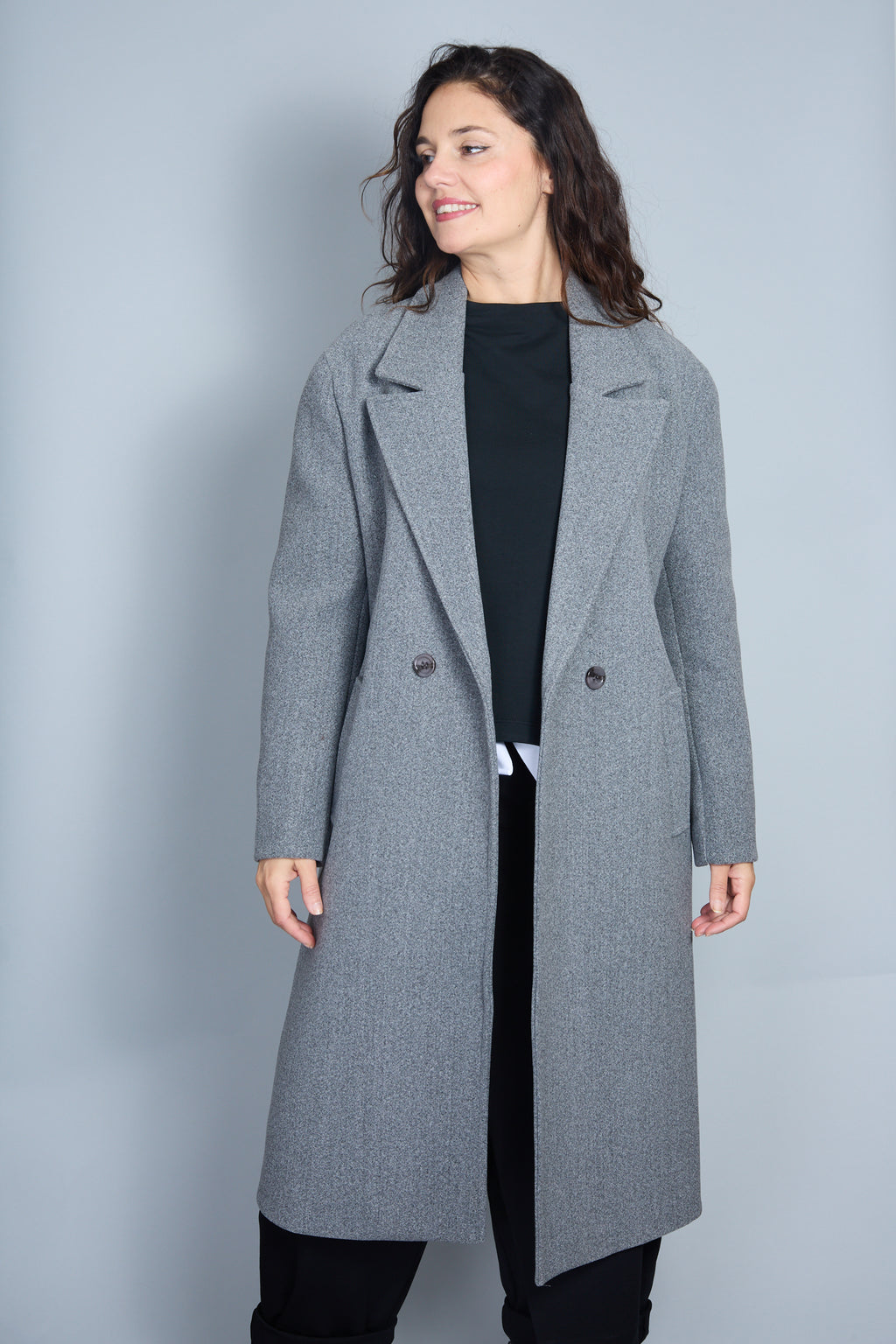 Abrigo Modelo Samuela Color Gris Claro