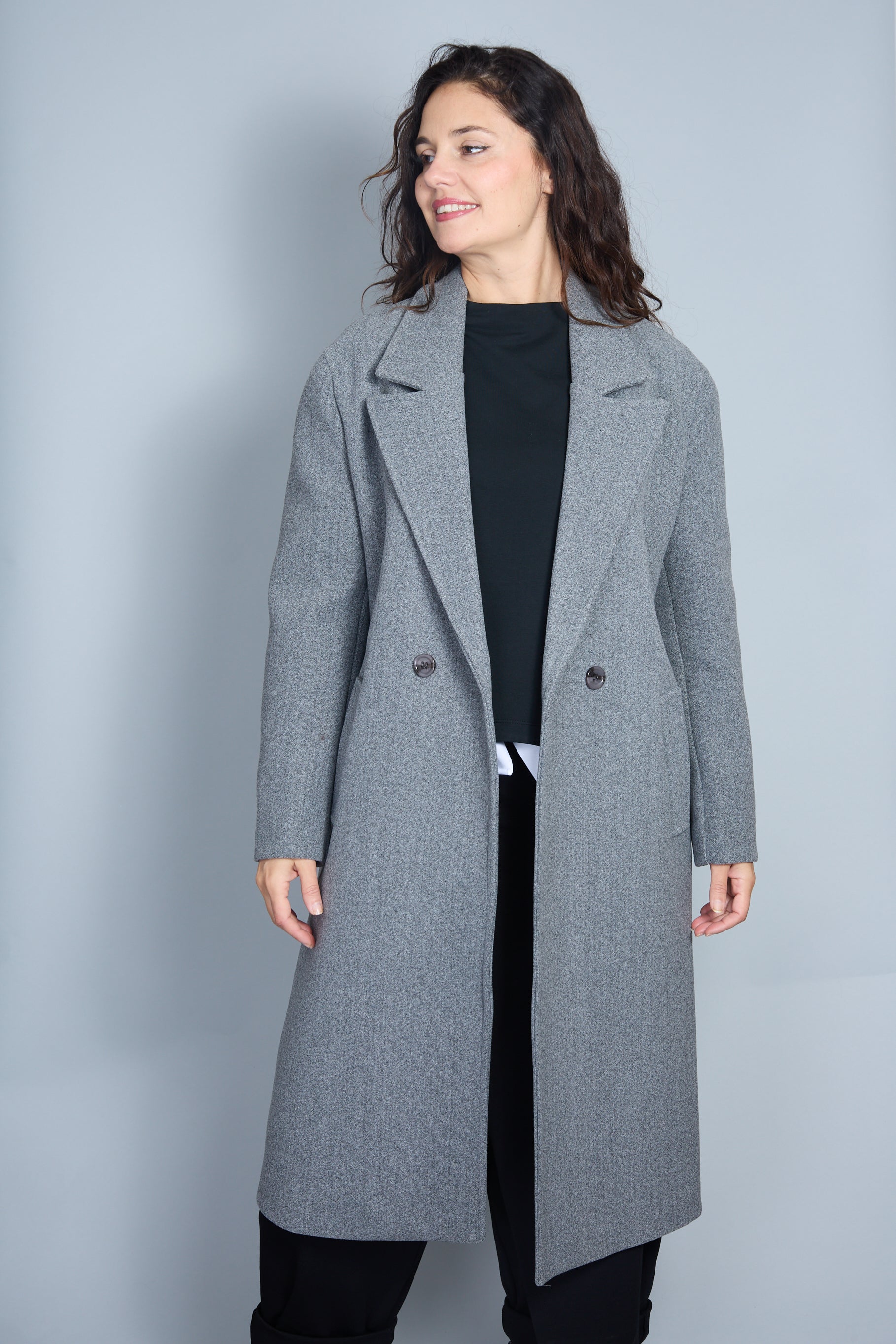 Abrigo Modelo Samuela Color Gris Claro