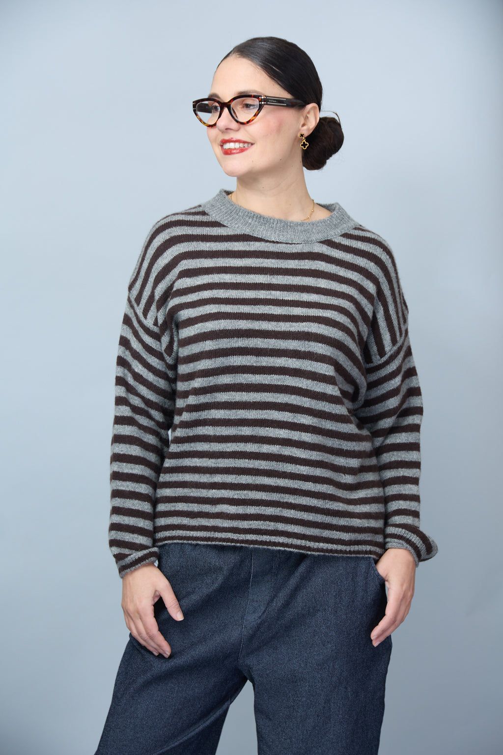 Jersey Miriam Gris/Marrón