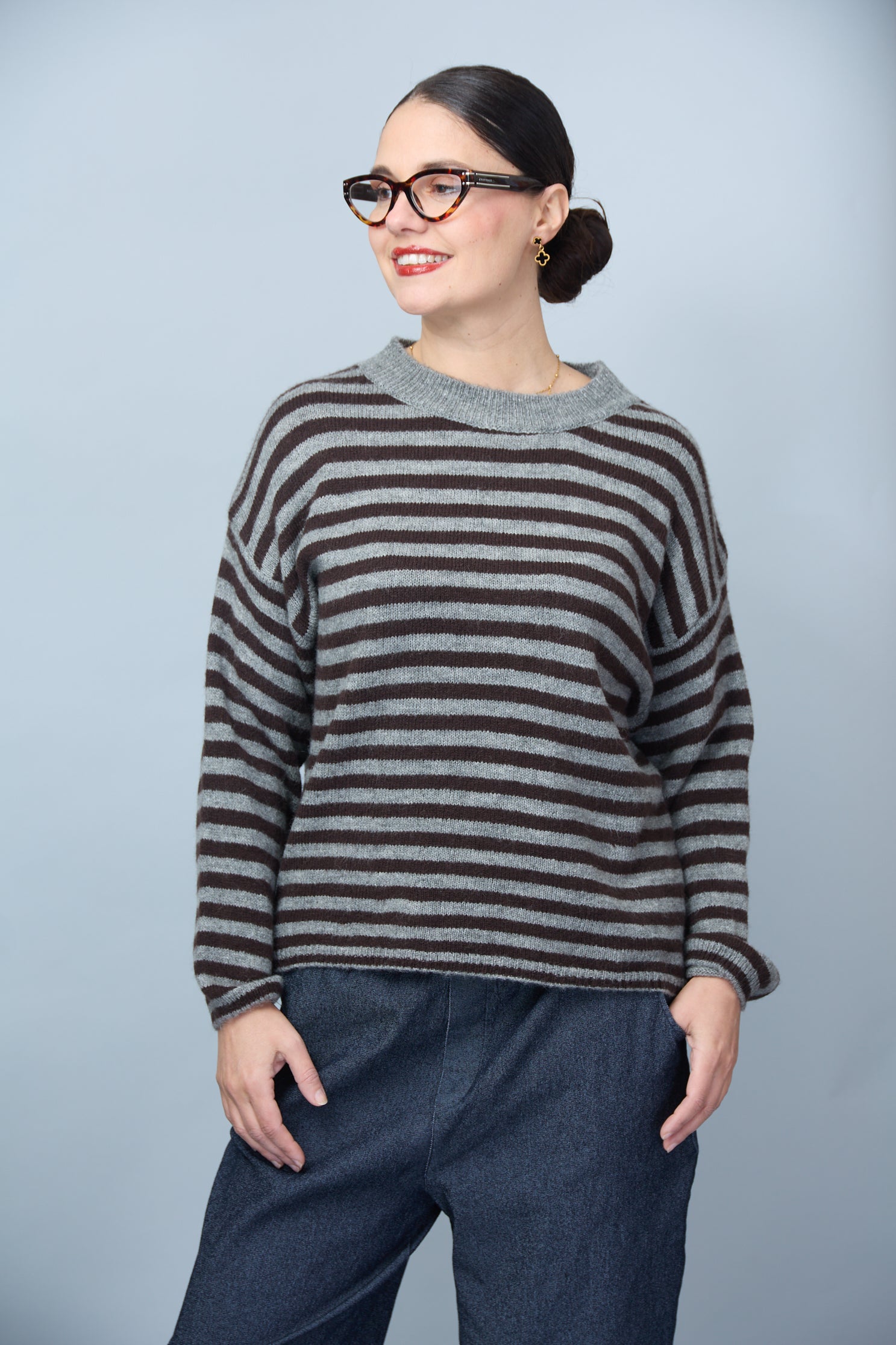 Jersey Miriam Gris/Marrón