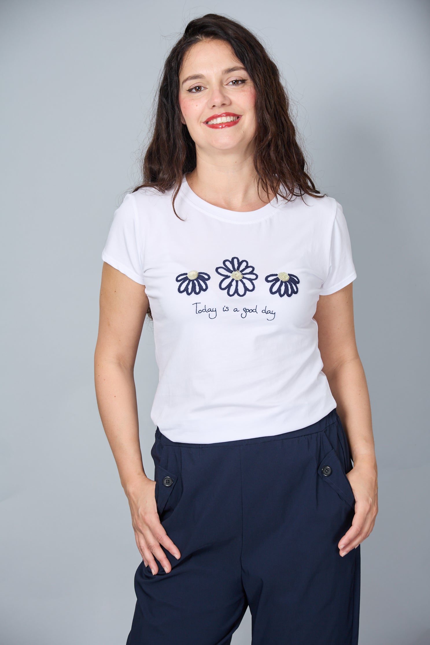 Camiseta Today Is A Good Day Azul Marino