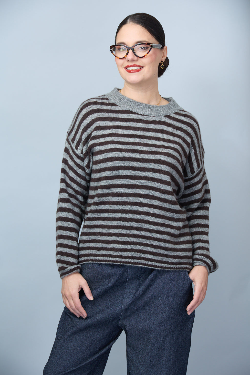 Jersey Miriam Gris/Marrón