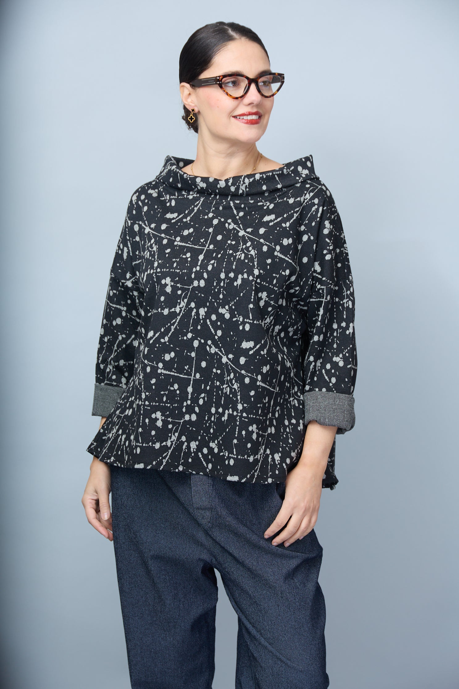 Blusa Adele Negro/Gris