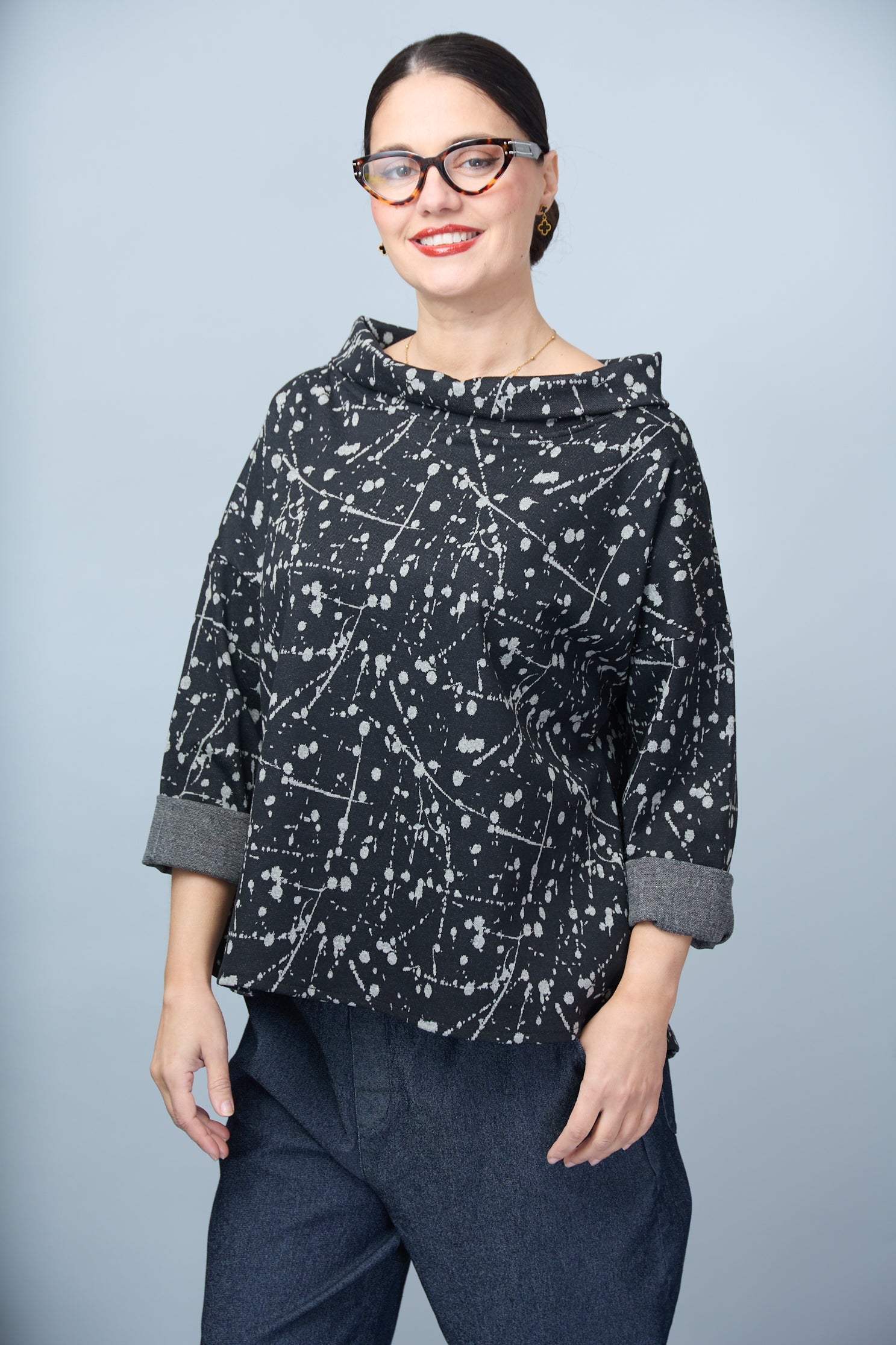 Blusa Adele Negro/Gris