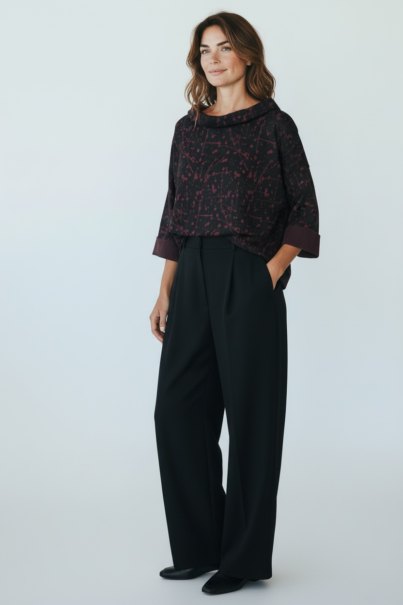 Blusa Adele Negro/Vino