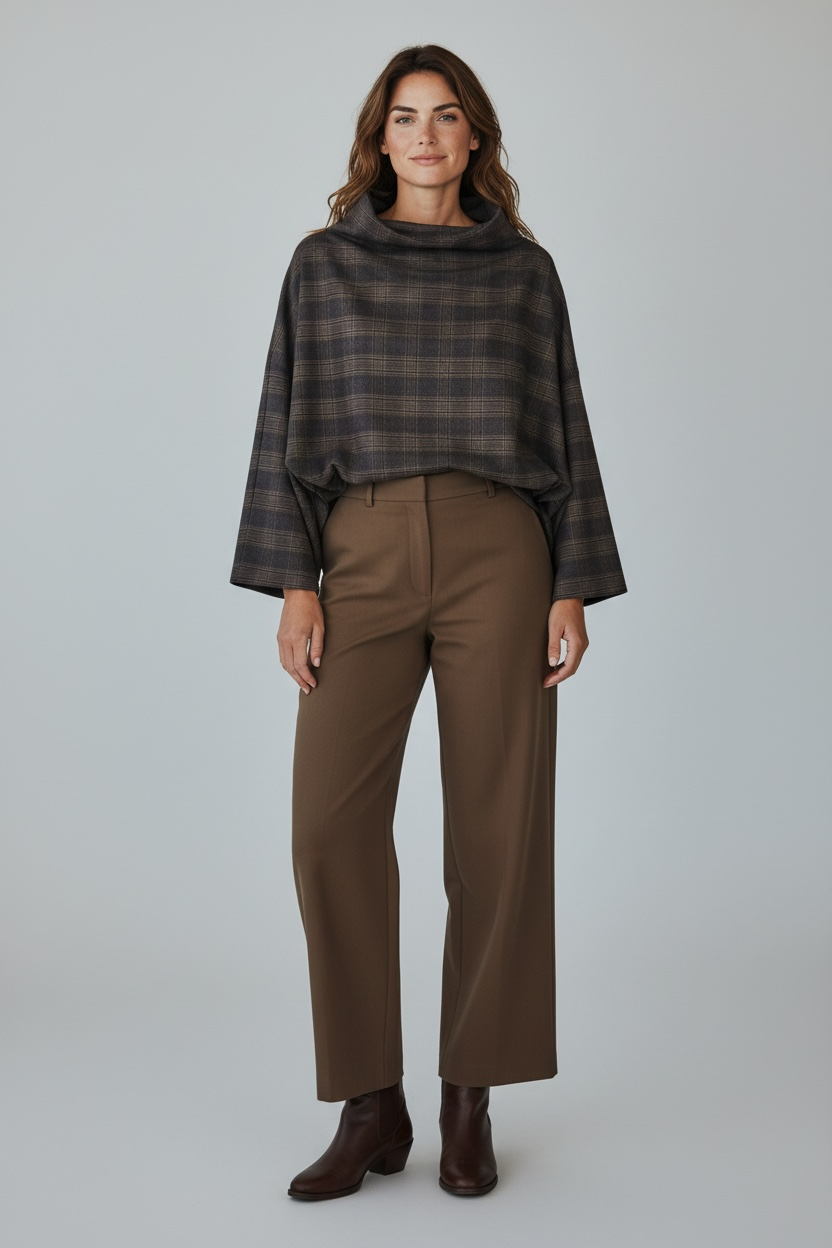 Blusa Lisa Cuadros Grandes