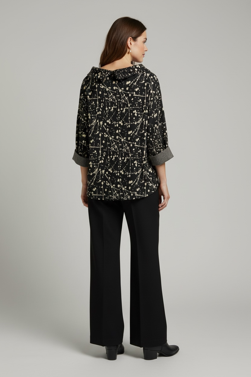 Blusa Adele Negro/Beige