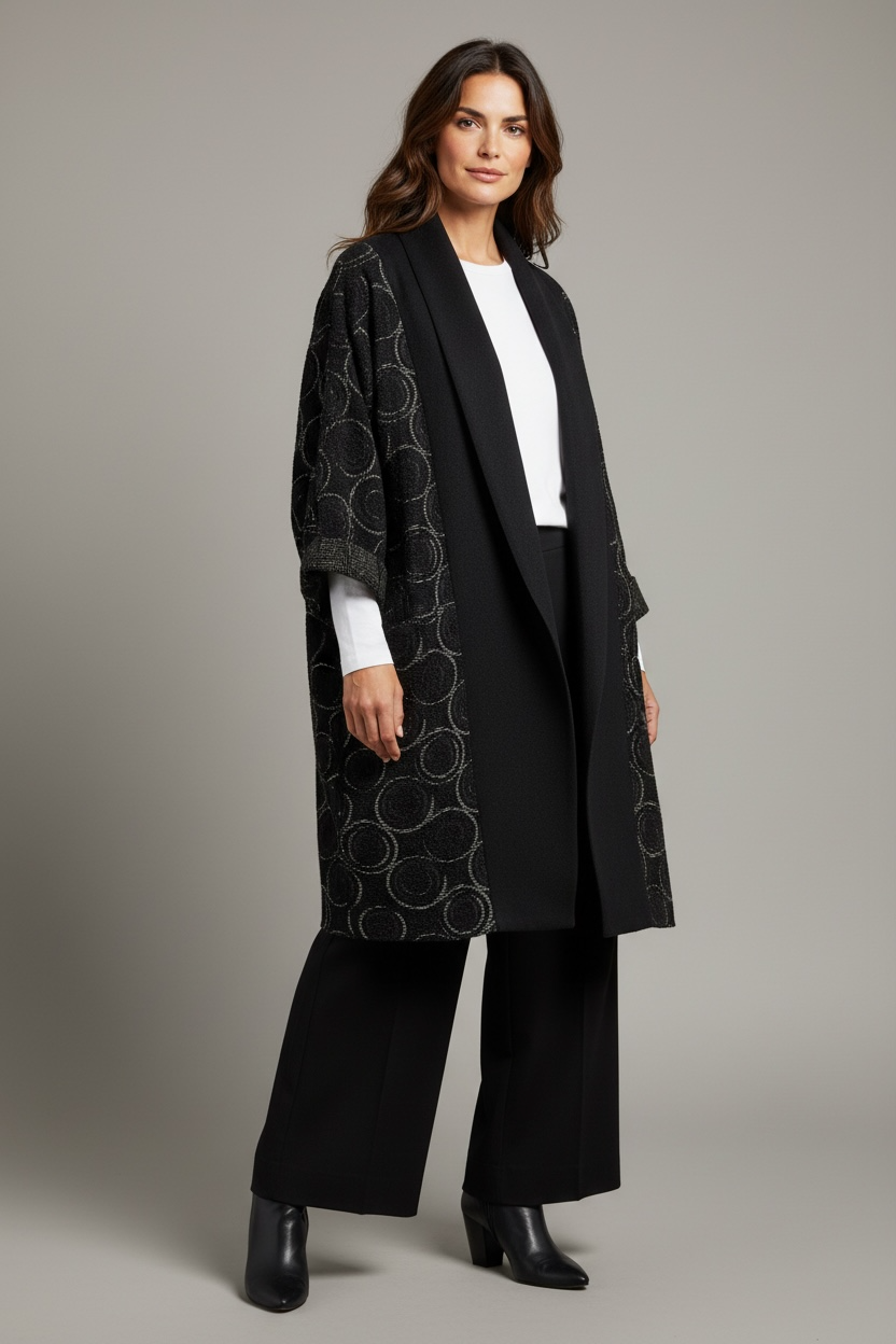 Abrigo Umberta Negro/Lima/Granate