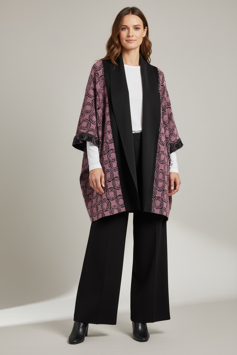 Abrigo Umberta Rosa/Negro