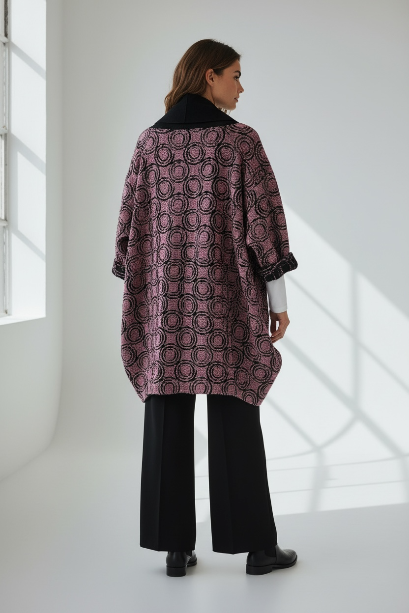 Abrigo Umberta Rosa/Negro