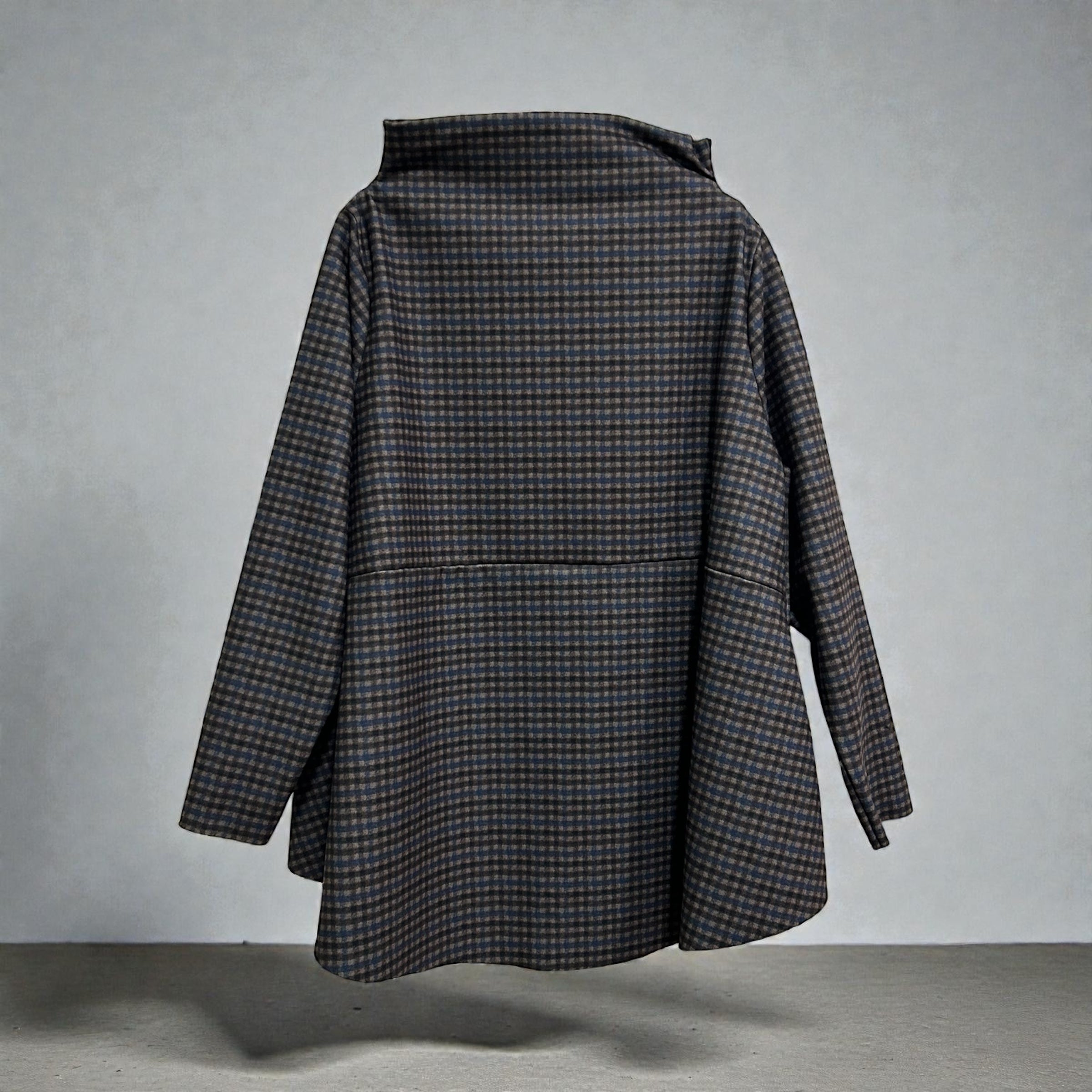 Blusa Lisa Cuadros Azul