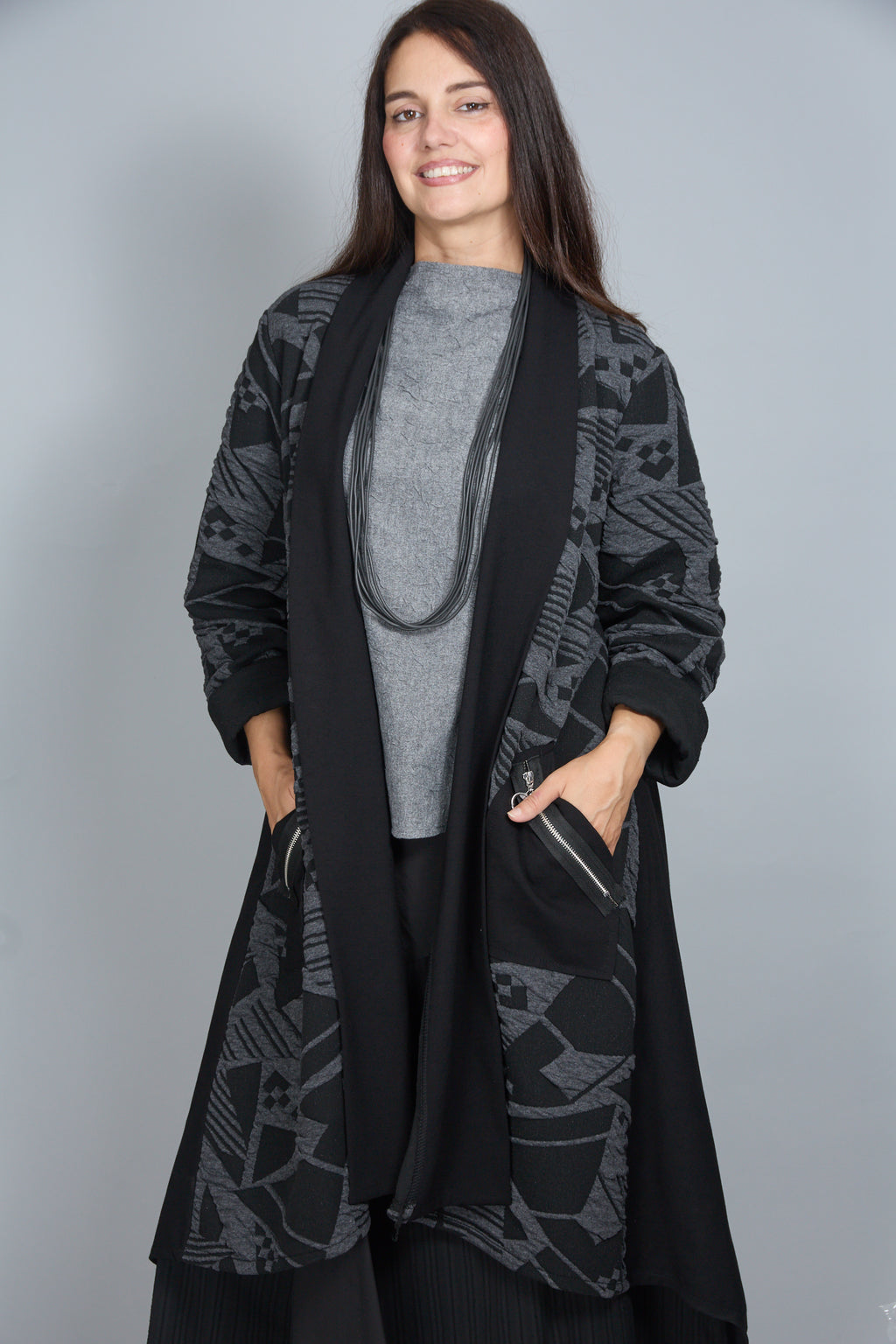 Chaqueta/Abrigo Luz Negro/Gris