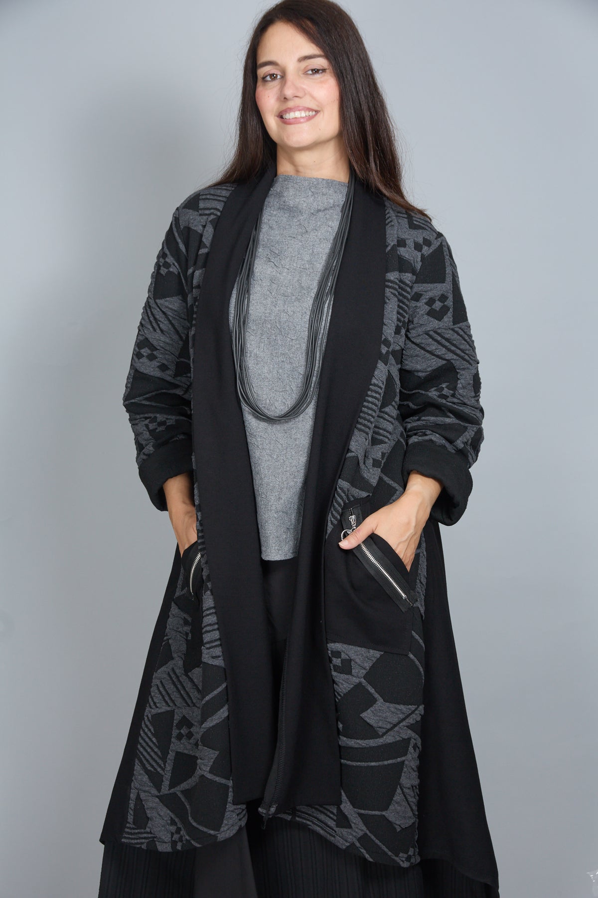 Chaqueta/Abrigo Luz Negro/Gris
