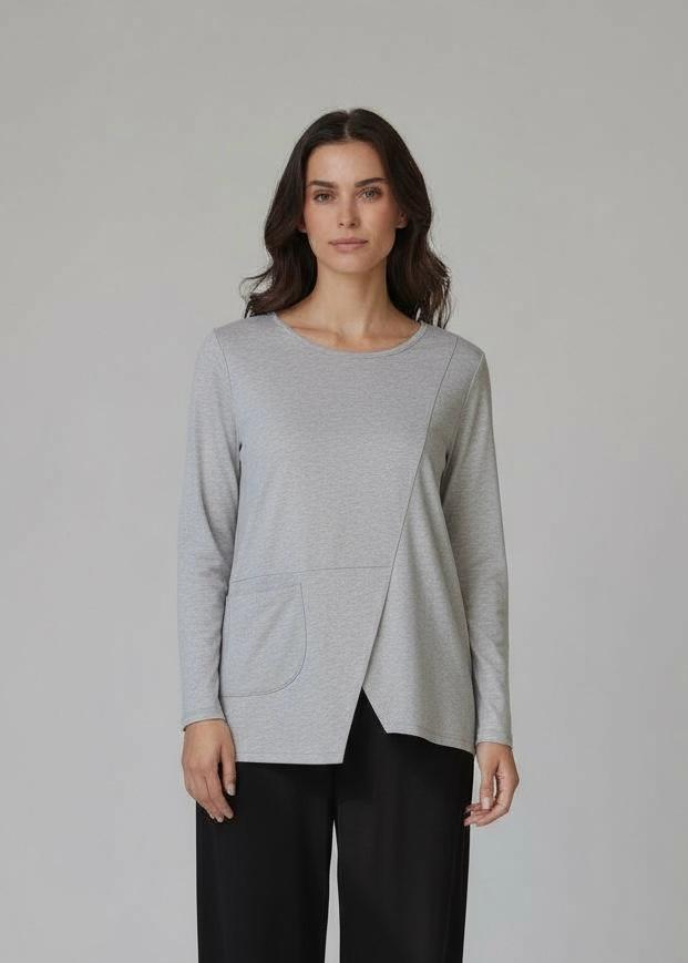 Camiseta Modelo Ludmilla Color Gris Melange