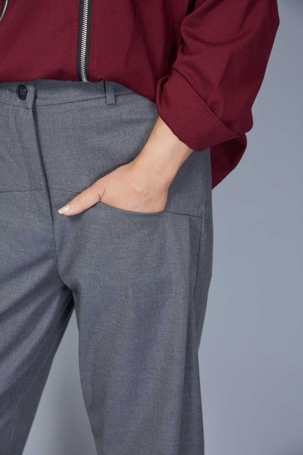 Pantalón Modelo Adelina Color Gris Antracita