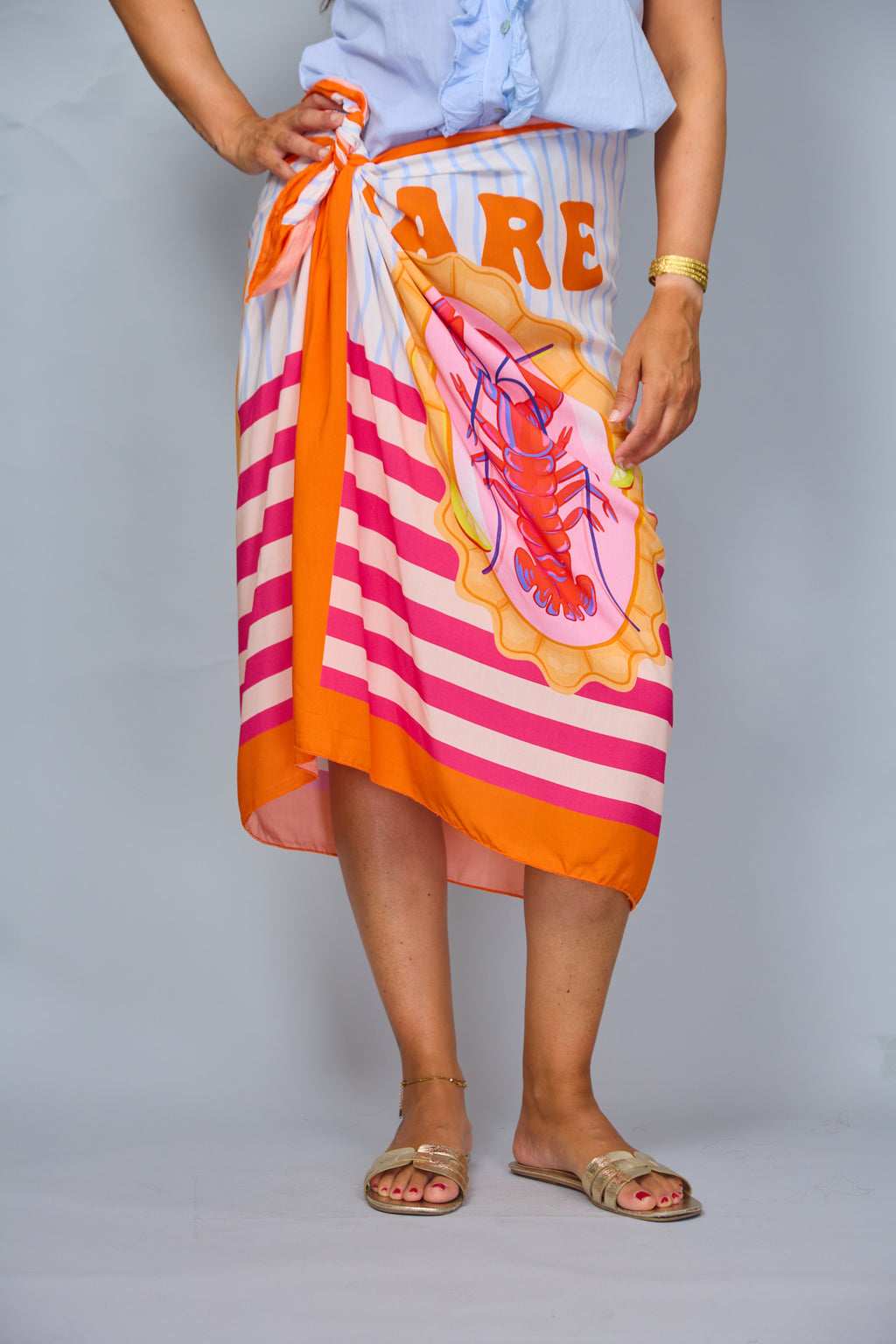 Falda Mare Midi Naranja