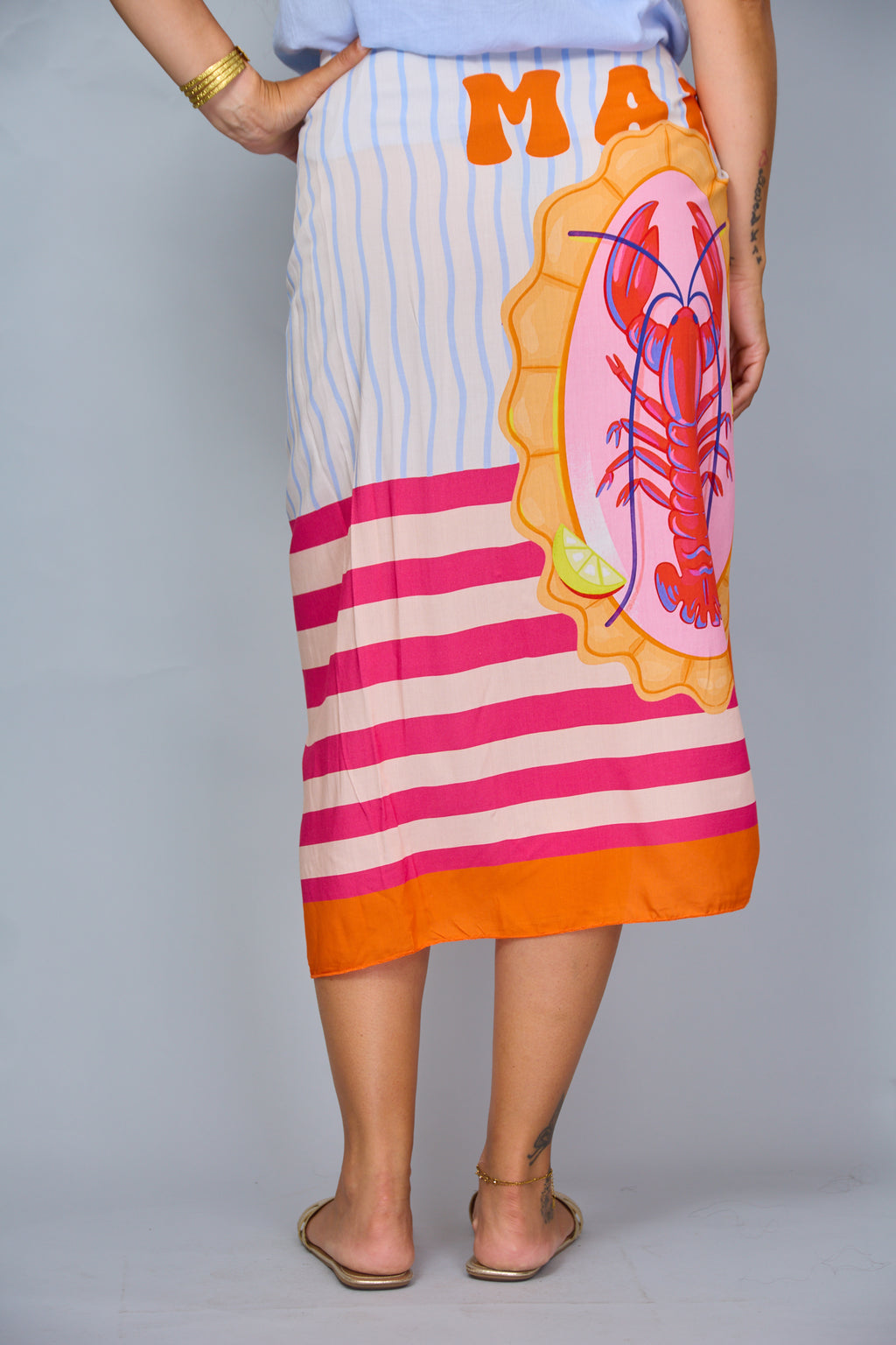Falda Mare Midi Naranja