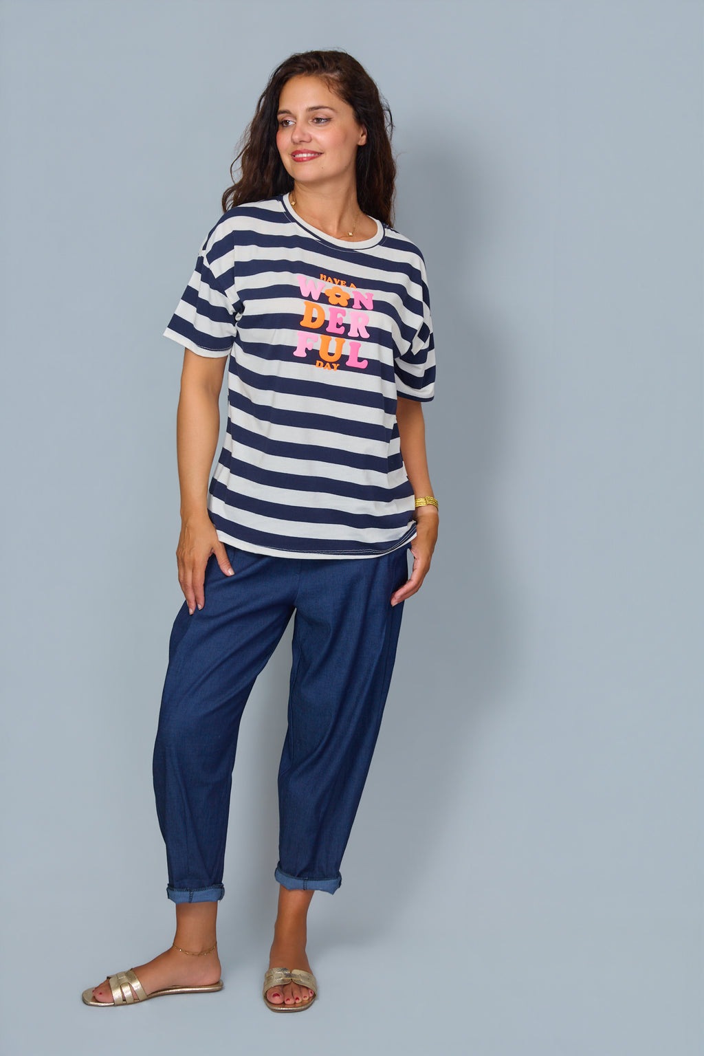 Camiseta Have a Wonderful Day Azul
