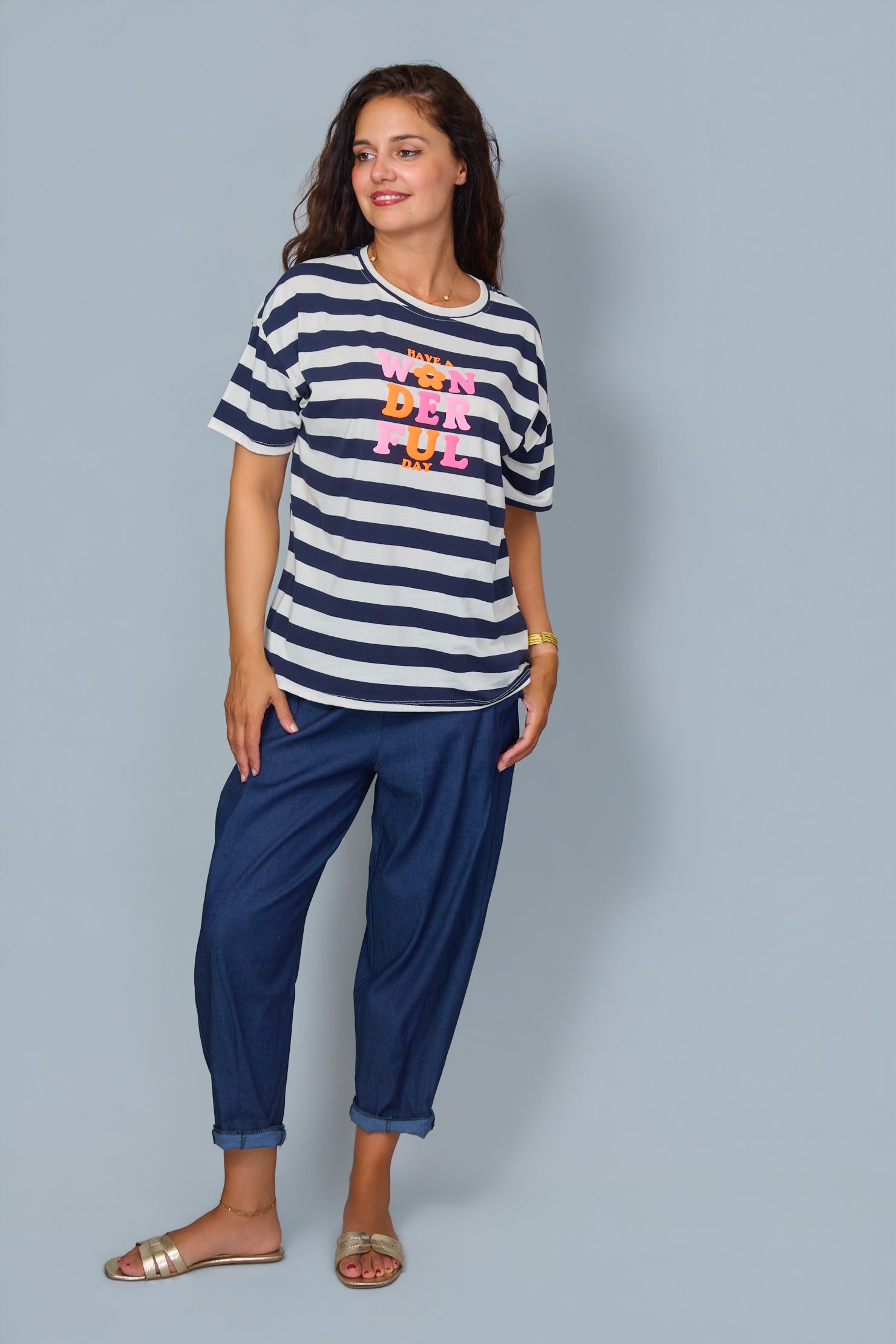 Camiseta Have a Wonderful Day Azul