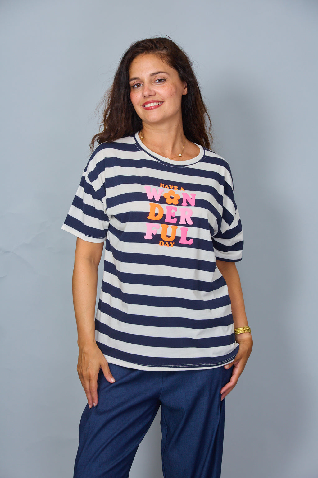 Camiseta Have a Wonderful Day Azul