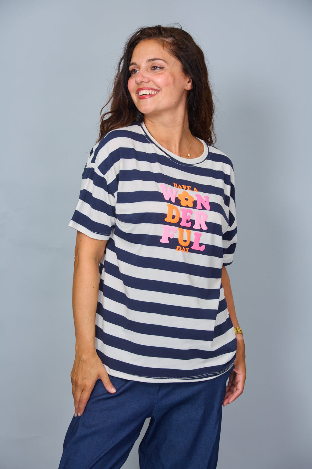 Camiseta Have a Wonderful Day Azul