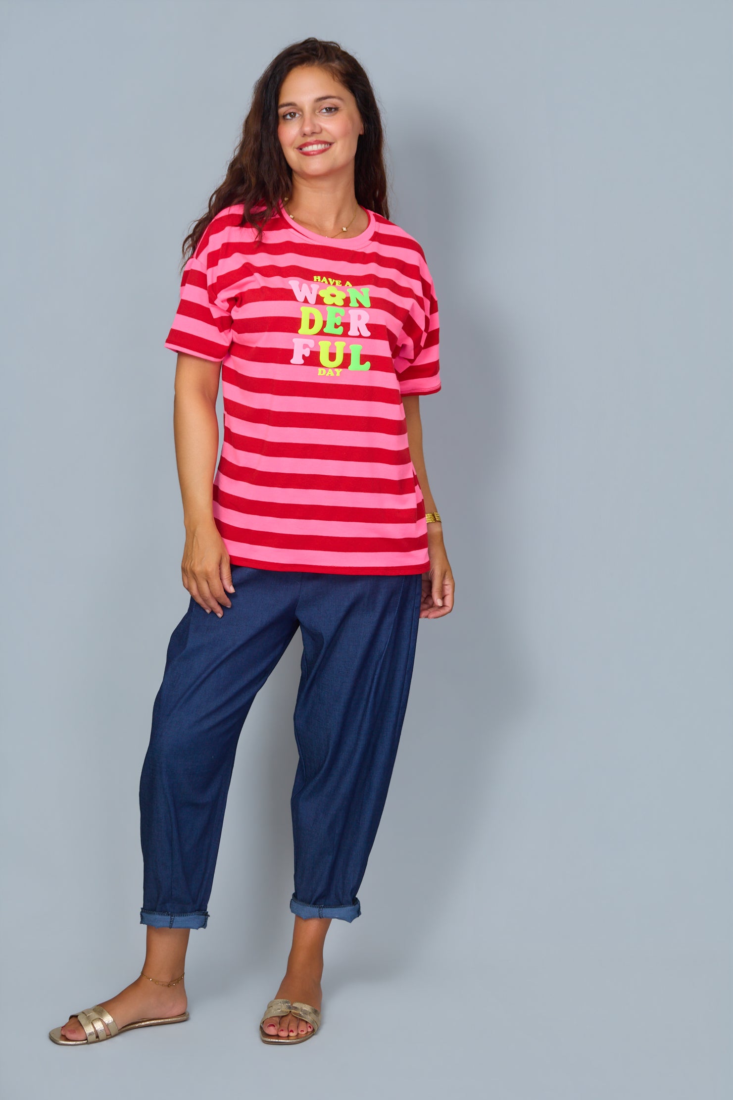 Camiseta Have a Wonderful Day Fucsia