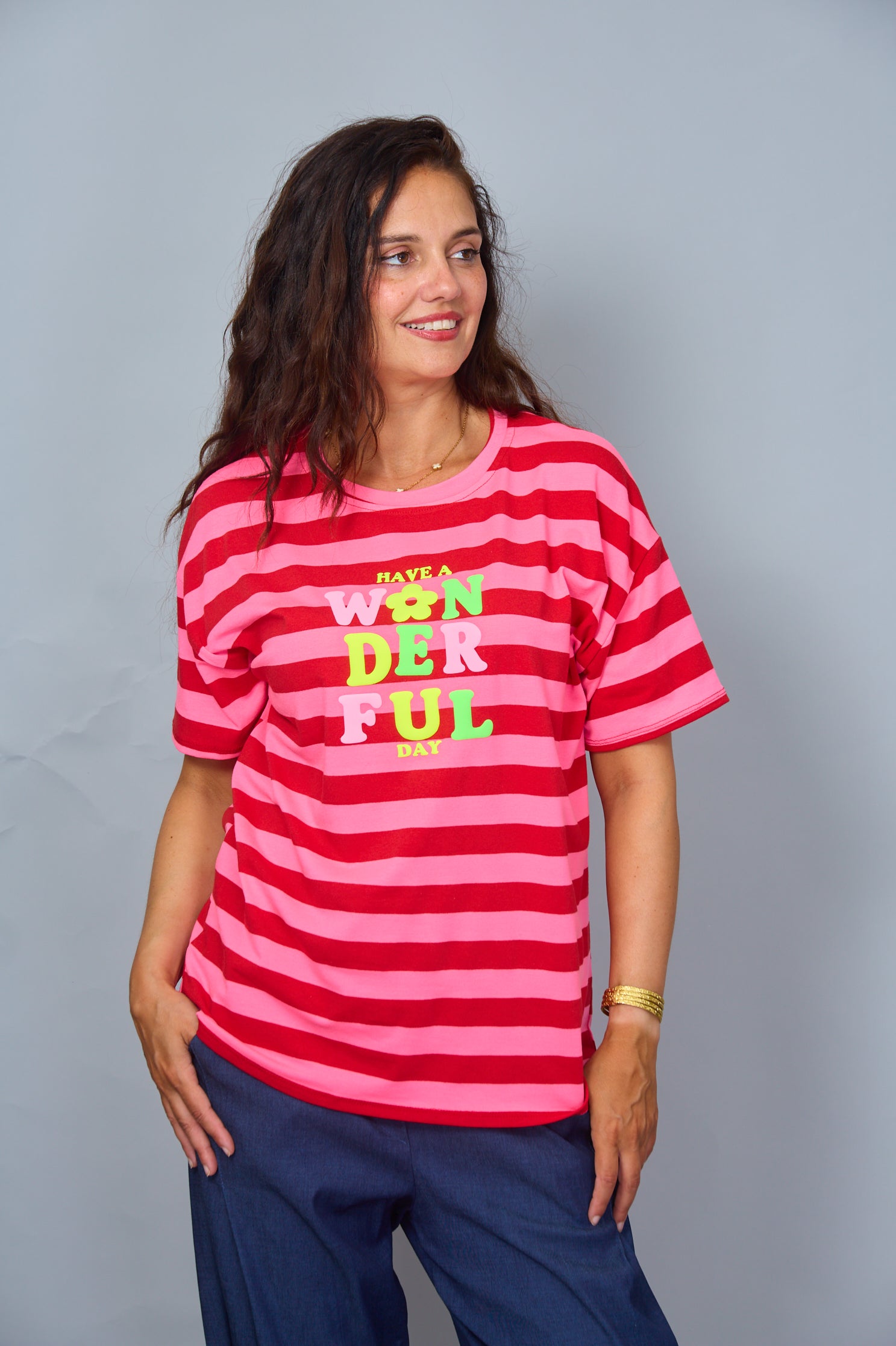 Camiseta Have a Wonderful Day Fucsia