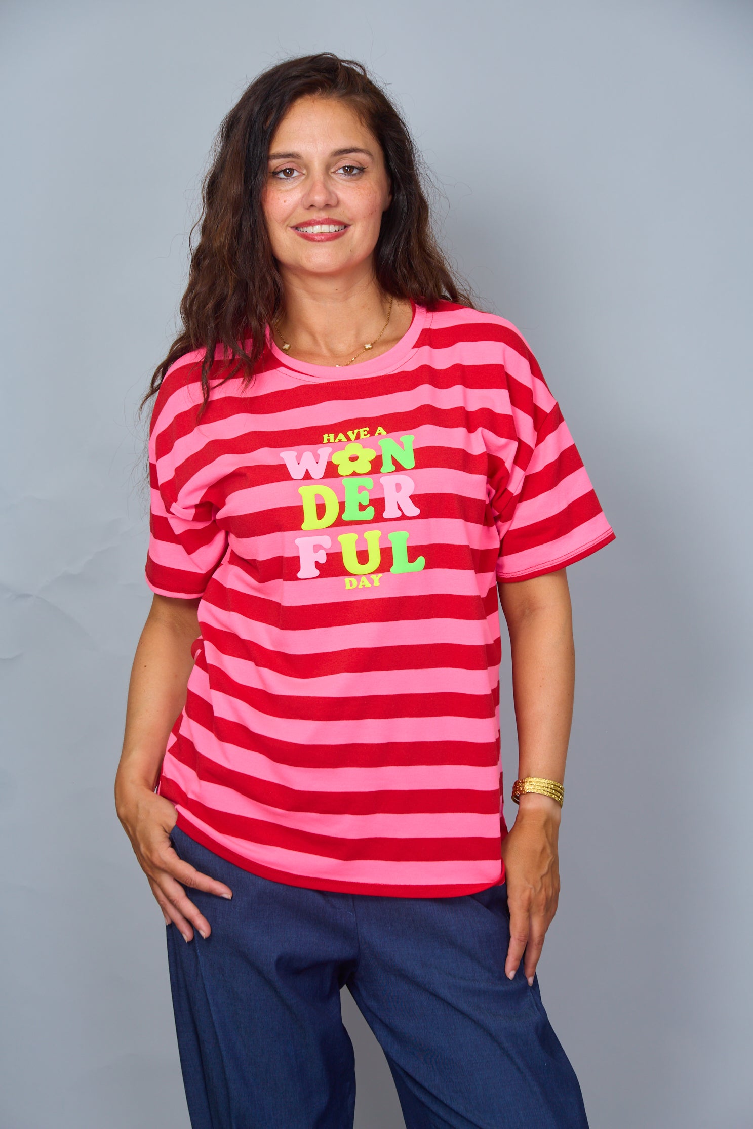 Camiseta Have a Wonderful Day Fucsia