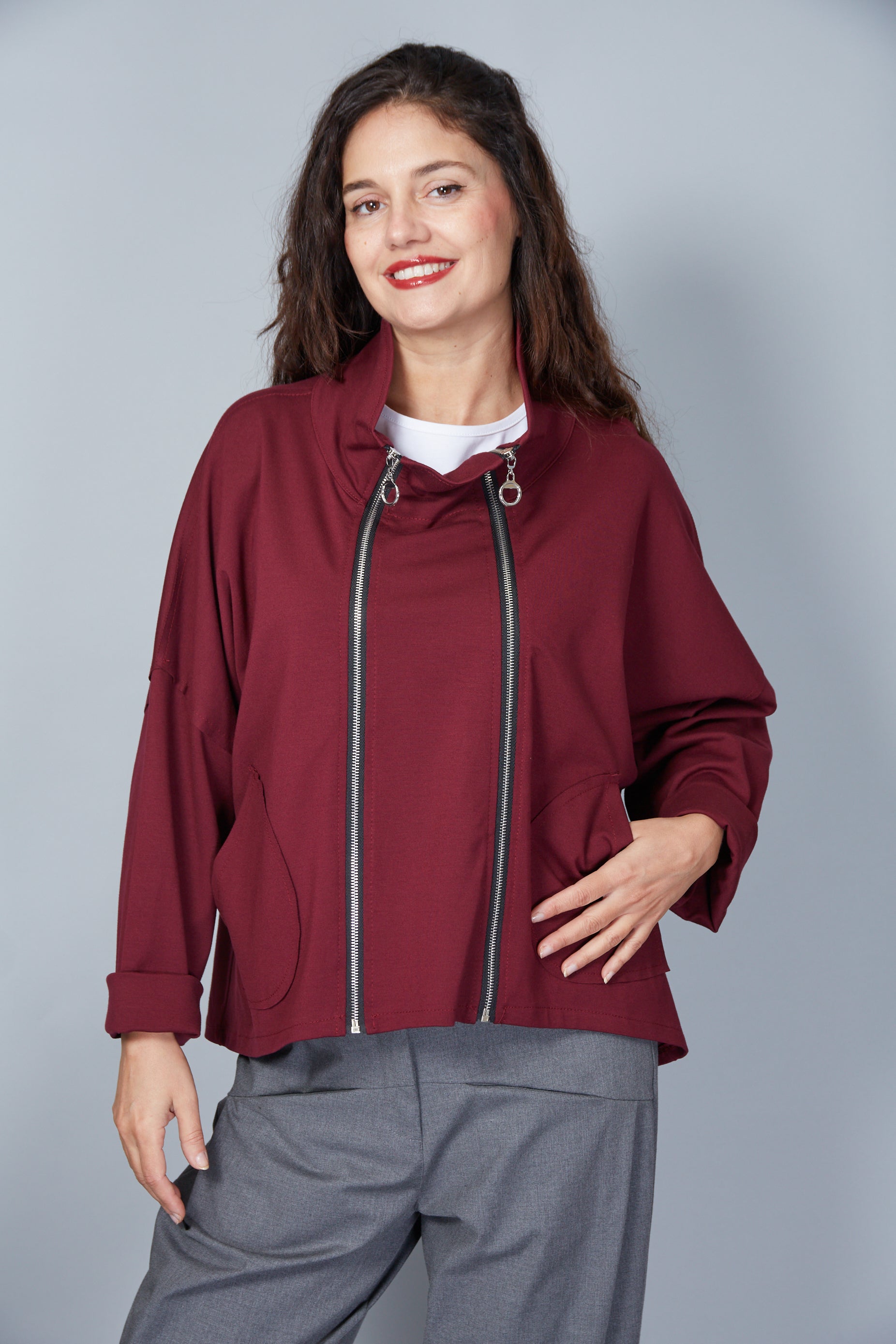 Chaqueta Modelo Dioniso Color Granate