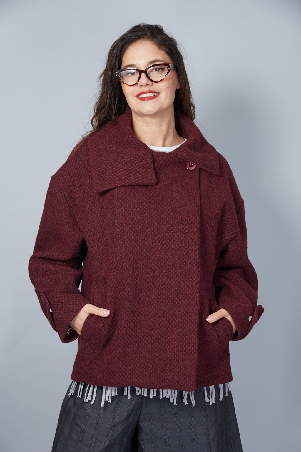 Chaqueta Modelo Albertina Color Granate