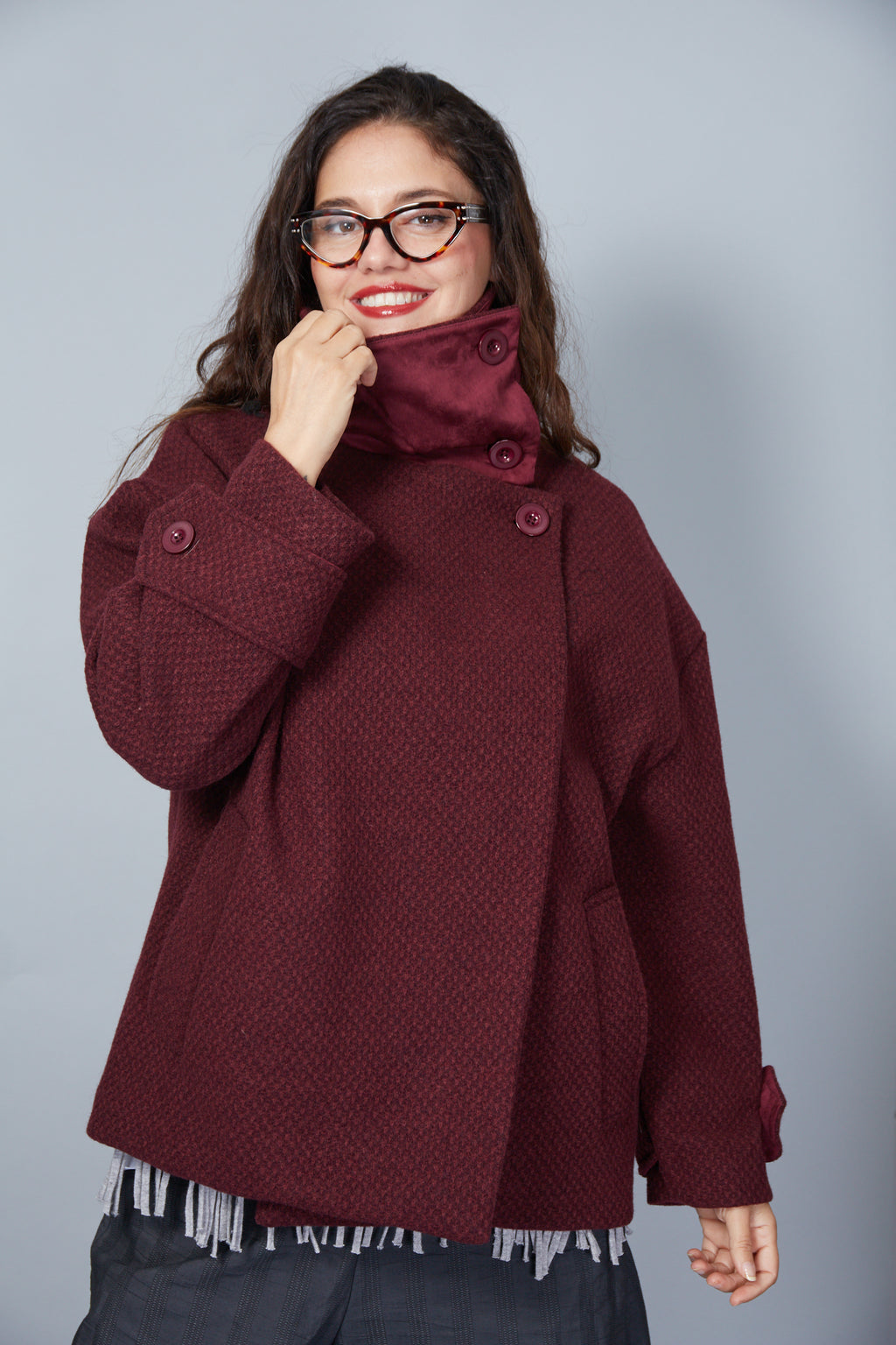 Chaqueta Modelo Albertina Color Granate