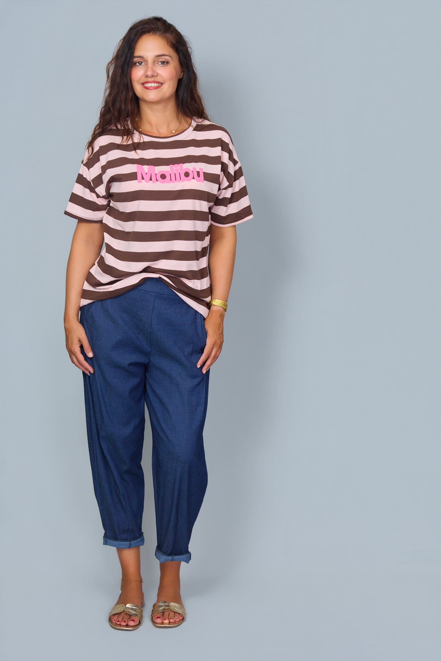 Camiseta Malibu Marrón/Rosa