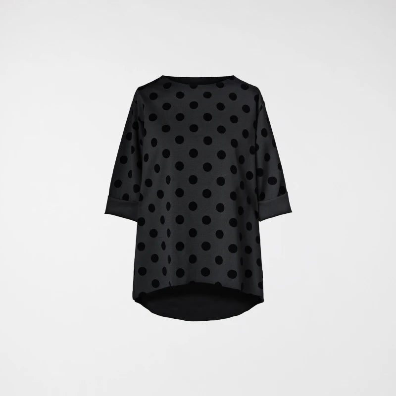 Blusa Modelo Bari Estampado de Lunares Color Negro