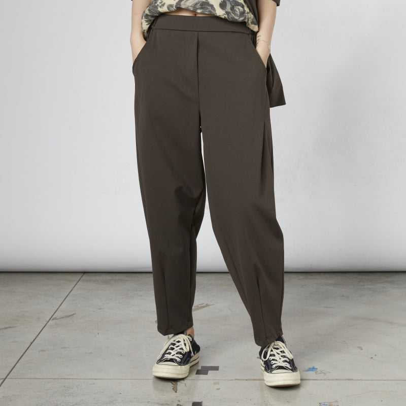 Pantalón Terry Color Marrón