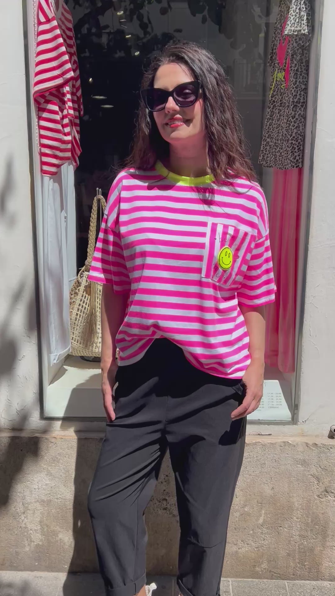 Camiseta Smile Fucsia